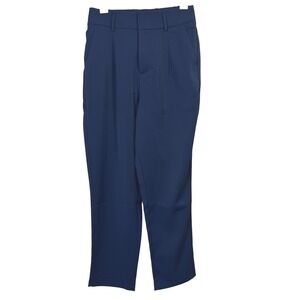 Halara Womens Trousers Small High Waisted Tapered Pants Navy Blue Elastic Waist